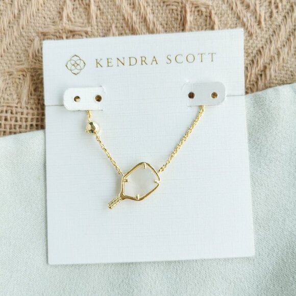Kendra Scott - Pickleball Ivory Mother-of-Pearl Necklace Gold - Picture 1 of 4